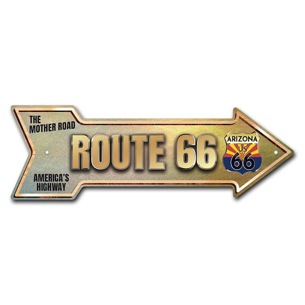 Route 66 Arizona Arrow Sign Funny Home Decor 24in Wide